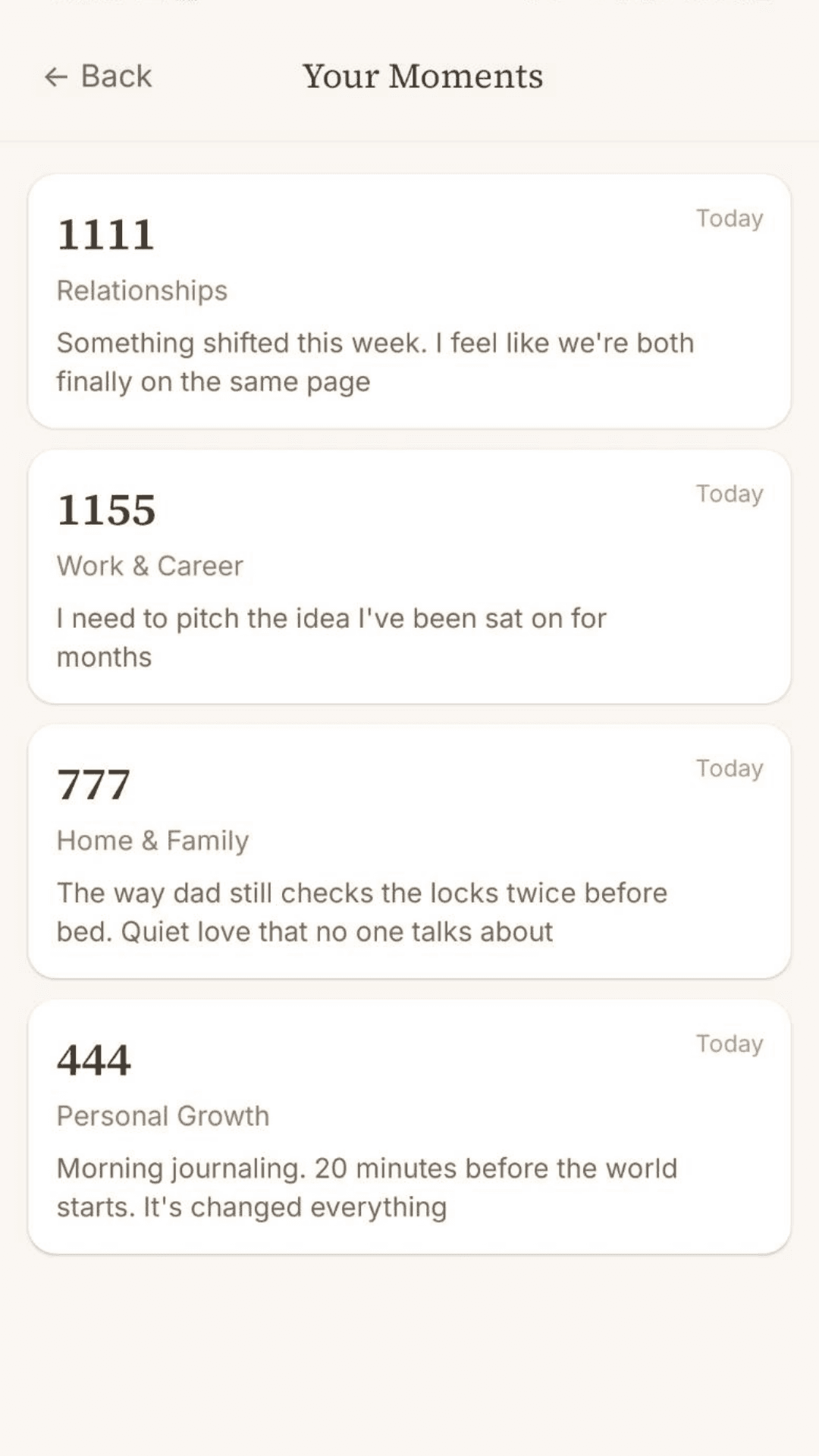 Your saved moments and reflections